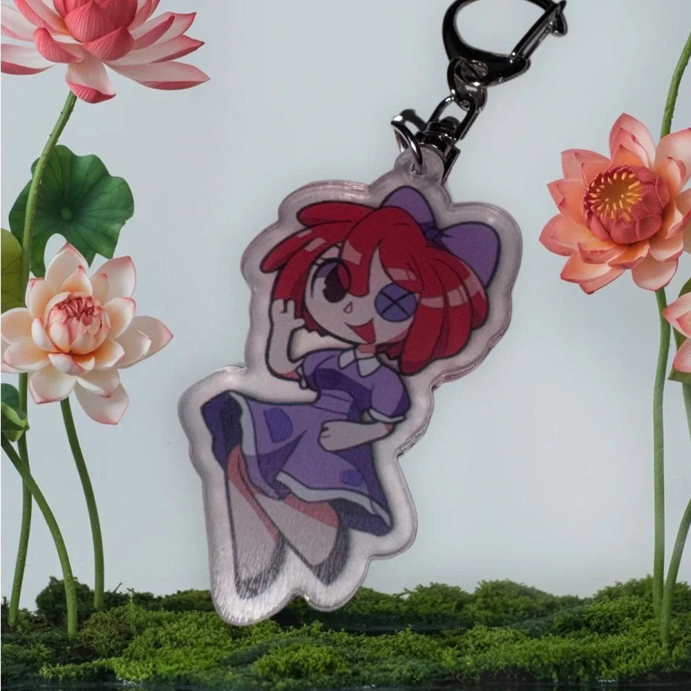 TADC Ragatha Acrylic Keychain Purple Dress Red Hair Chibi Bag Charm NEW